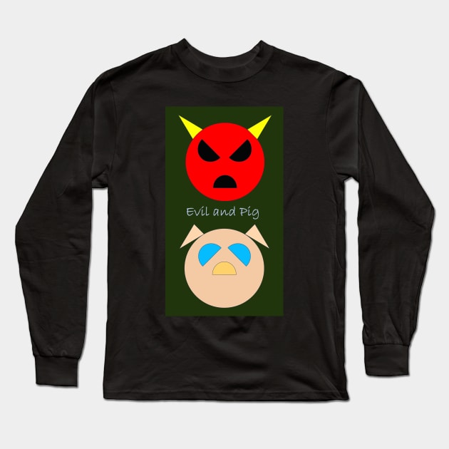 Geometric simple design Evil and Pig Long Sleeve T-Shirt by Evil and Pig